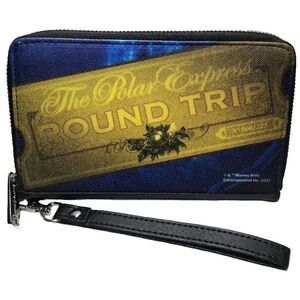 The POLAR EXPRESS Wallet Women's PU Zip Around Rectangle ROUND TRI Train Ticket